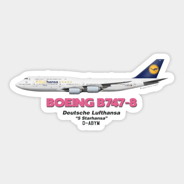 Boeing B747-8 - Deutsche Lufthansa "5 Starhansa" Sticker by TheArtofFlying